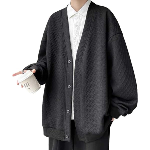 Amazon | [ODFMCE] カーディガン メンズ 秋 おしゃれ 無地 ⅴネック